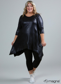 (C-0001-LL) Leather Look tuniek met punten en 3Q-mouw