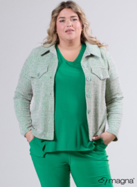 Jaquard Button Jacket (K-2402-JQP-MB) 058-Forrest Green