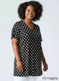 Short Sleeve A-lijn Shirt (B-9004-PRINT) 411001-Medium Polka Black