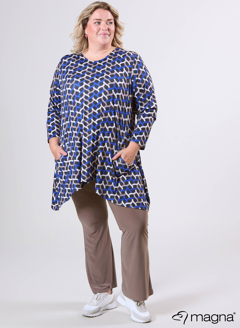 Tuniek Isabel (C-4051-PRINT) T72060-Woven Royal Blue-Sand