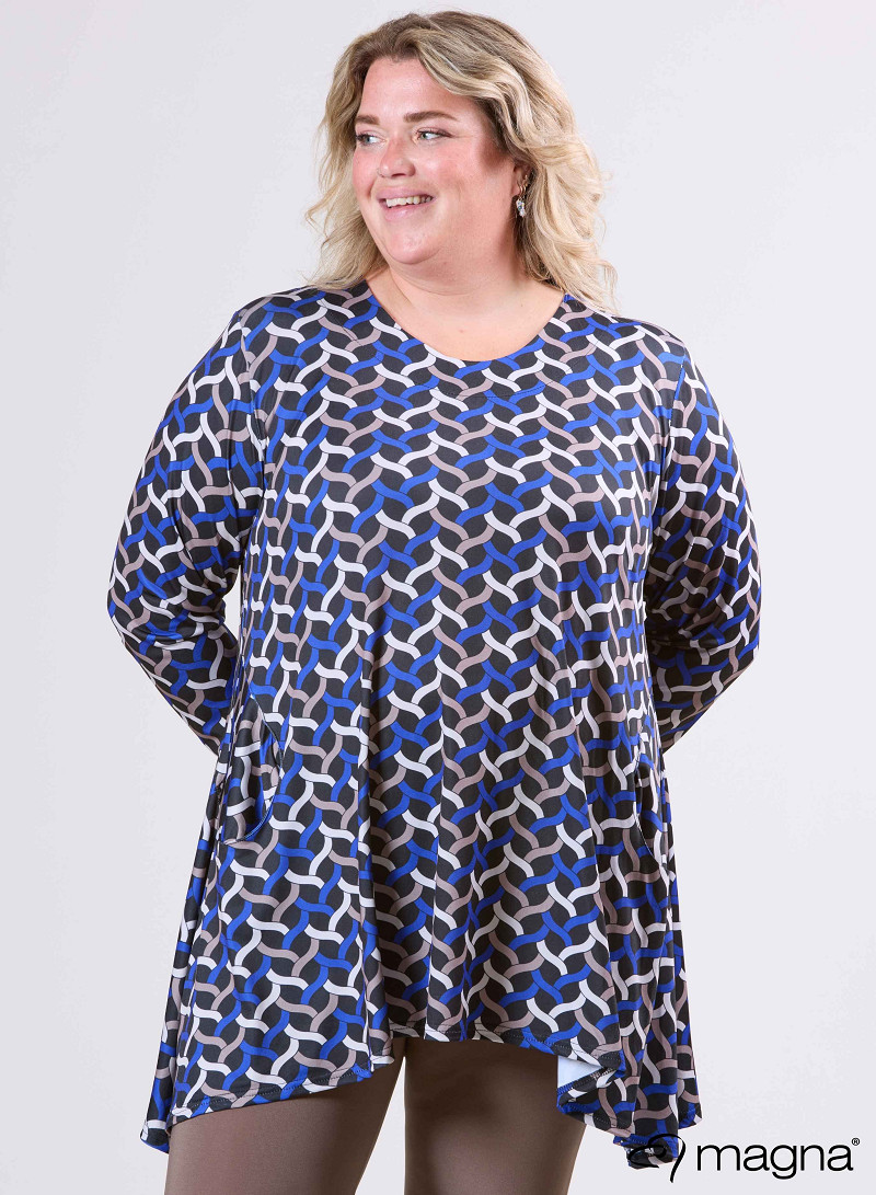 Tuniek Isabel (C-4051-PRINT) T72060-Woven Royal Blue-Sand