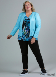 Kort Leather Look jasje (K-31-LL) 051-Aqua Blauw *