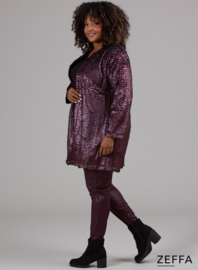 Metallic Shine Cover Jacket (ZF-DR-1002-MET) 026-Aubergine