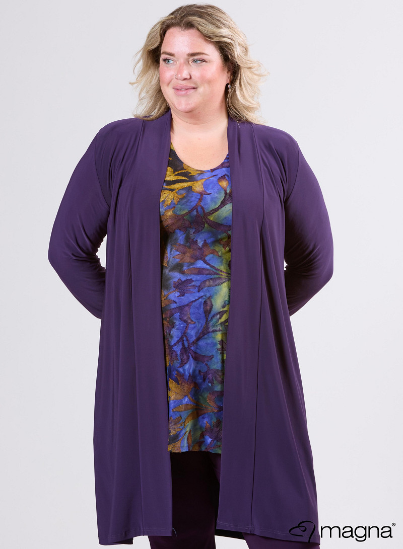 Open Front Loose Cardigan (N-2201) 059-Dr.Purple