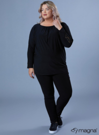 Lace Detailed Slowy Top (B-2319) 001-Zwart