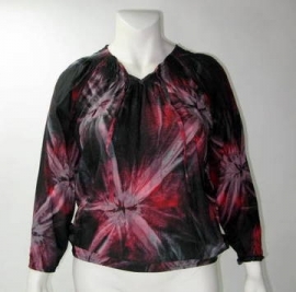 Blouse Delta (10-2926-Zwart-roodtd)