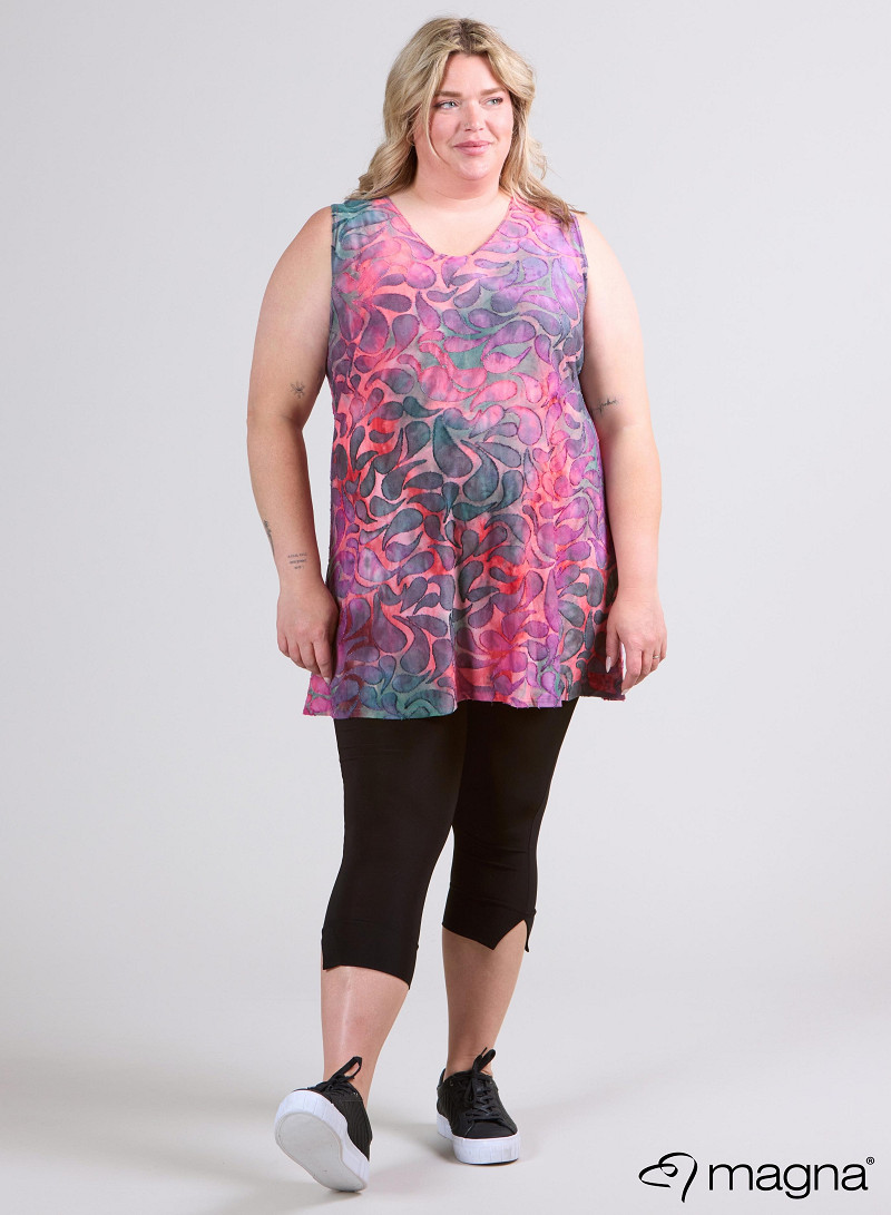 A-Line Sleeveless tunic/top (A-2302-MSH) T87066-Drop Shapes Coral