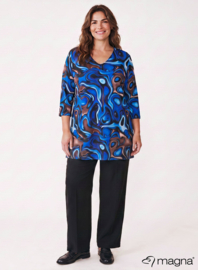 Lange basic shirt (B-6004-PRINT) T10060-Fluid Design Royal Blue