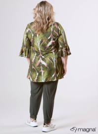 Flared Sleeves Relaxed Tunic (C-2503-PRINT) T69031-Autumn Leaves Green