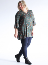 Wijd vallende tuniek met zakken (C-2021-VIS PR) 000231-Swirl Circle Khaki