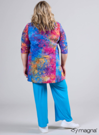 Lange basic shirt (B-6004-MSH) T-99006-Flower Pink-Blue
