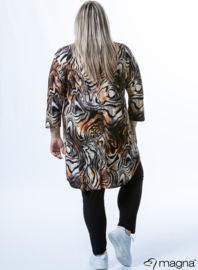 A-Line Long Pocket Tunic (C-2217-PR) X31061-Animal Wave Taupe