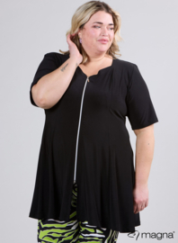 A-Line Shaped Zipper Tunic (C-2605) 001-Zwart