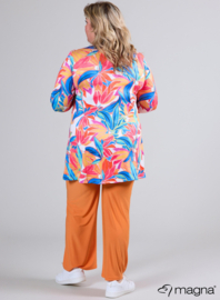 Lange basic shirt (B-6004-PR) U11060-Blue-Orange Jungle