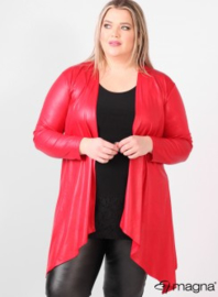 Leather Look Bolero lange mouw (A-74) 015-Rood