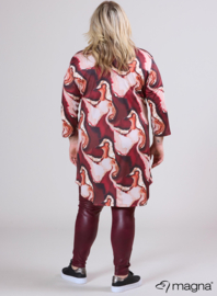 A-Line Long Pocket Tunic (C-2217-PR) T53032-Storm Waves Wine Red