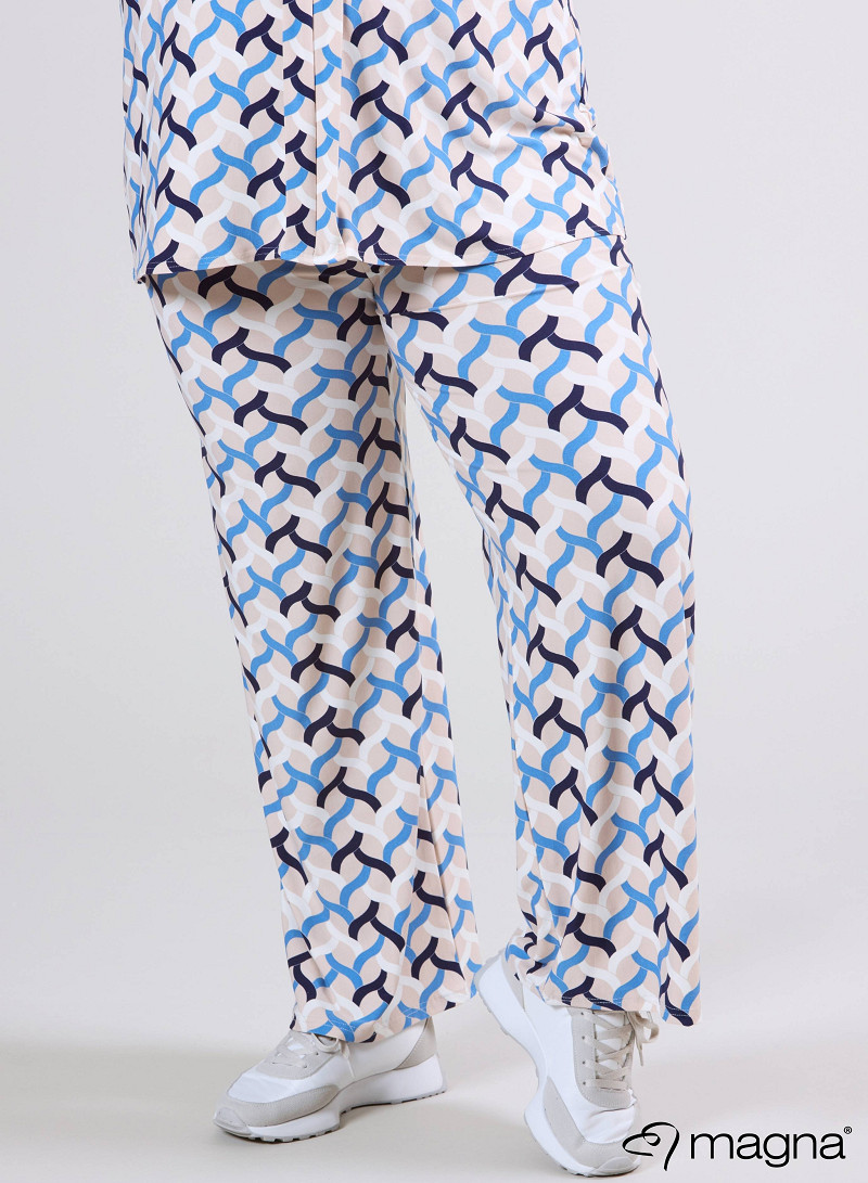 Broek Basic (D-03-PR) T72071-Woven Blue-Sand