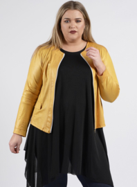 Kort Leather Look jasje (K-31-LL) 076-Banana Yellow