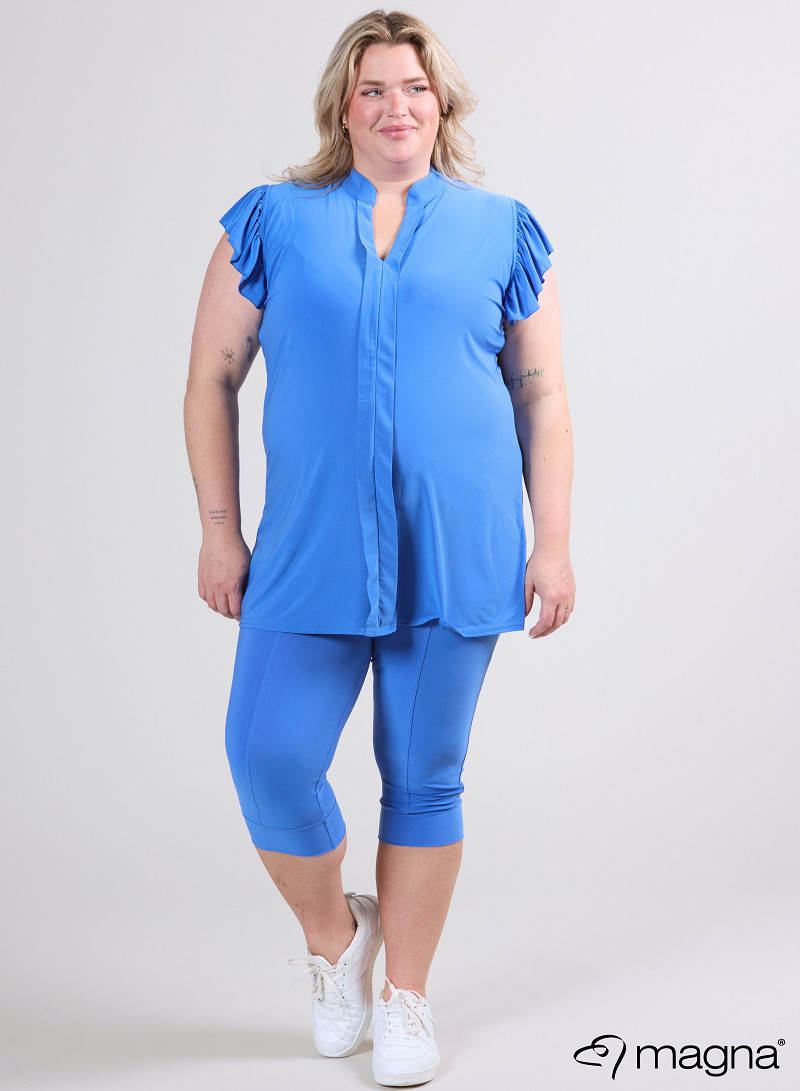 Sleeveless Frill Tunic (C-2305) 071-Dark Sky Blue
