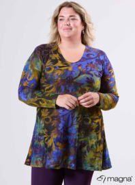 Long Sleeve A-Line Tunic (B-2401-MSH) U51059-Fall Leaves Purple