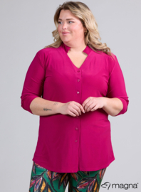 Button Tunic V-Shaped Neckline (C-2506) 056-Magenta