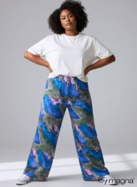 Broek Basic (D-03-PRINT) T34071-Swirl Green-Blue