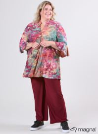 Flared Sleeves Relaxed Tunic (C-2503-MSH) U51032-Fall Leaves WIne Red