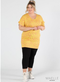 Oversized Shirt (ME-TU-1015) Y02076-Graphical Zebra Yellow