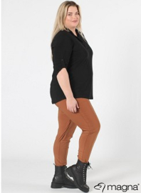 Roll Sleeve Top (B-9001) 001-Zwart