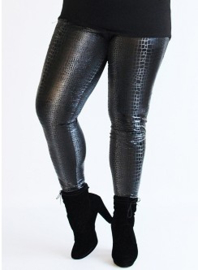 Legging Leather Look (F-23-LL-PR) 511001-Crocodile Black