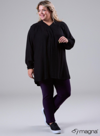 Trim Blouse (B-2424-LVS) 001-Zwart