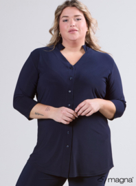 Button Tunic V-Shaped Neckline (C-2506) 017-Navy