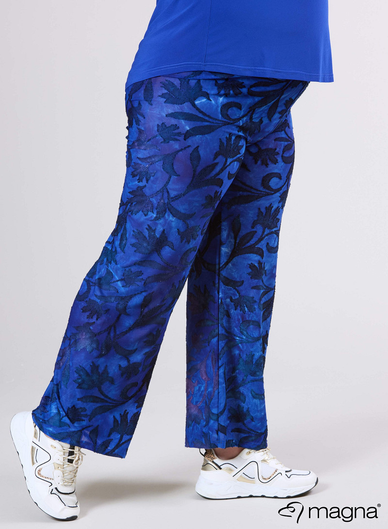 Broek Basic (D-03-MSH) U51060-Fall Leaves Royal Blue
