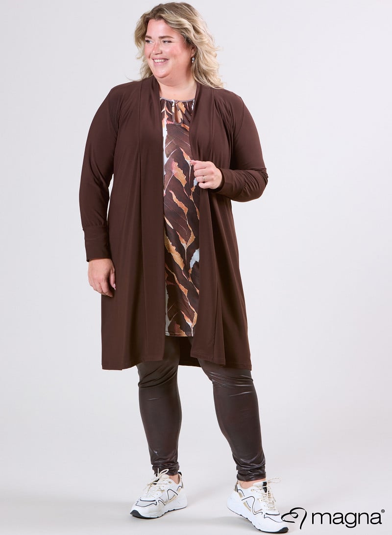 Open Front Loose Cardigan (N-2201) 064-Brown