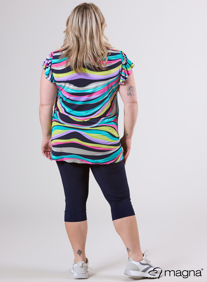 Sleeveless Frill Tunic (C-2305-PR) T73017-Rainbow Waves
