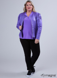 Kort Leather Look Puff Shoulder Jacket (K-2401-LL) 021-Paars