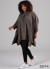 Oversized Tuniek/Ponncho (ZF-PO-1002-HVPK)  U64061-Herringbone Taupe