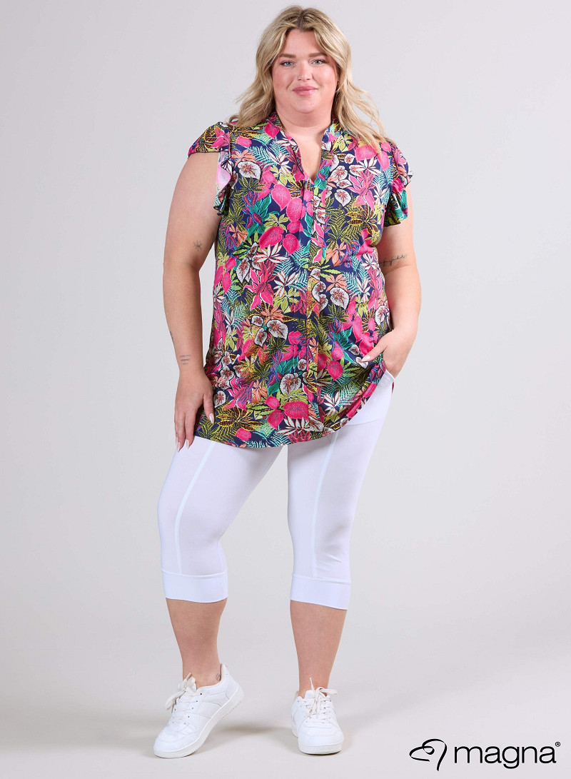 Sleeveless Frill Tunic (C-2305-PR) T83006-Forrest Fuchsia