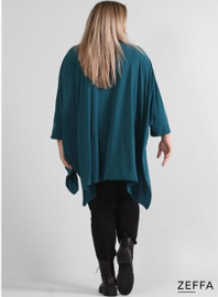 Oversized Tuniek/Ponncho (ZF-PO-1002)  048-Petrol