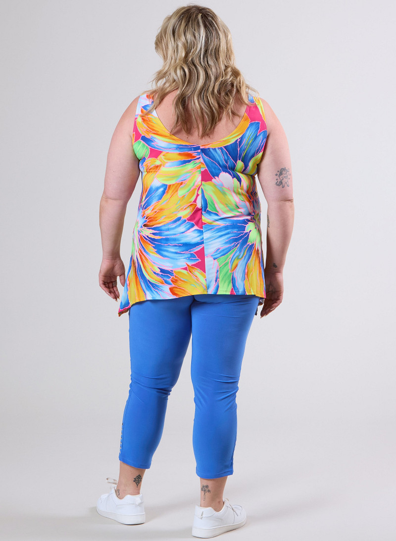 A-Top (A26-PRINT) - T75071-Neon Flowers Blue-Orange