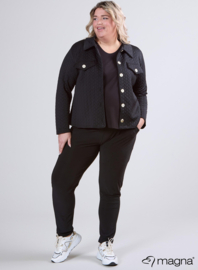 Jaquard Button Jacket (K-2402-JQP) U78001-Blocks Black