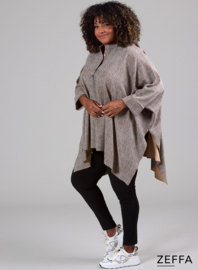 Oversized Tuniek/Ponncho (ZF-PO-1002-HVPK)  U64014-Herringbone Sand