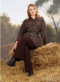 Buttoned Tunic (ME-TU-1005) Z26064-Zebra Dark Brown