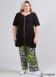 A-Line Shaped Zipper Tunic (C-2605) 001-Zwart