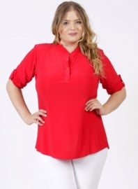 Roll Sleeve Top (B-9001) 015-Rood