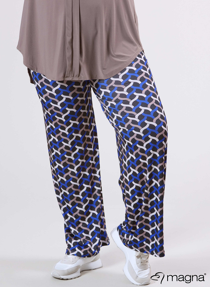 Broek Basic (D-03-PR) T72060-Woven Royal Blue-Sand