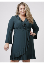 Wikkel Tuniek-Jurk  met rouche (N-8006) 038-Fles Groen