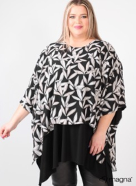 Chiffon Double layer print (M-2110PR) Z91001-BW Leaves