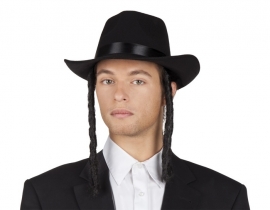 Joodse hoed vilt met pijpenkrullen