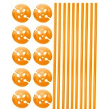 Ballonstokjes met houder oranje 10 stuks